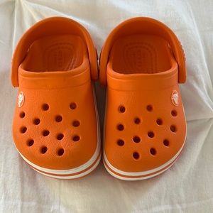 Orange Crocs size 4 toddler